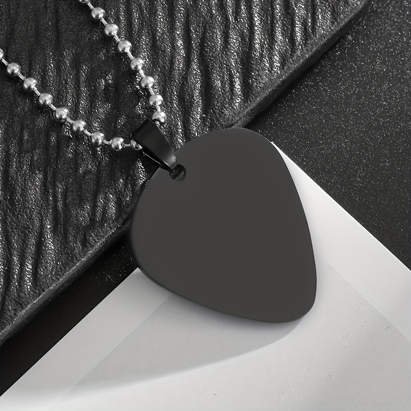 Image of 1pc Fashion Men And Women Guitar Smooth Sequin 304 304 Stainless Steel Pendant Necklace Fashion Hip Hop Rock Jewelry Gift