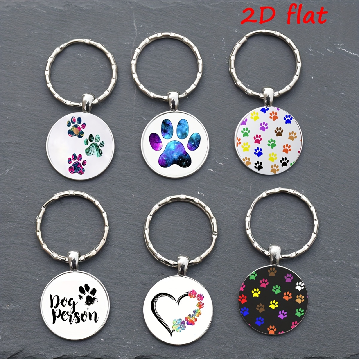 TEMU 6 llaveros con gemas de Paw Time, regalos perfectos para y familiares, llaveros duraderos y