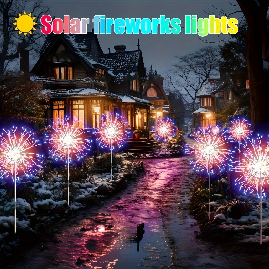 

8 Mode Solar Garden Light Led Solar Fairy Tale Light - Fireworks Light - Garden Decoration, Pathway, Garden (1 Pack)