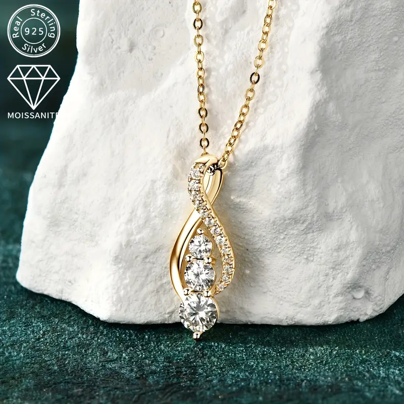 this silvery jewelry weighs approximately 0 11 ounces moissanite 5mm 1 4mm 1 3mm 1 1mm 5 s925 silvery ladies fashion holiday jewelry gift moissanite pendant necklace anniversary gift chain length 18 2 inches Product details 5