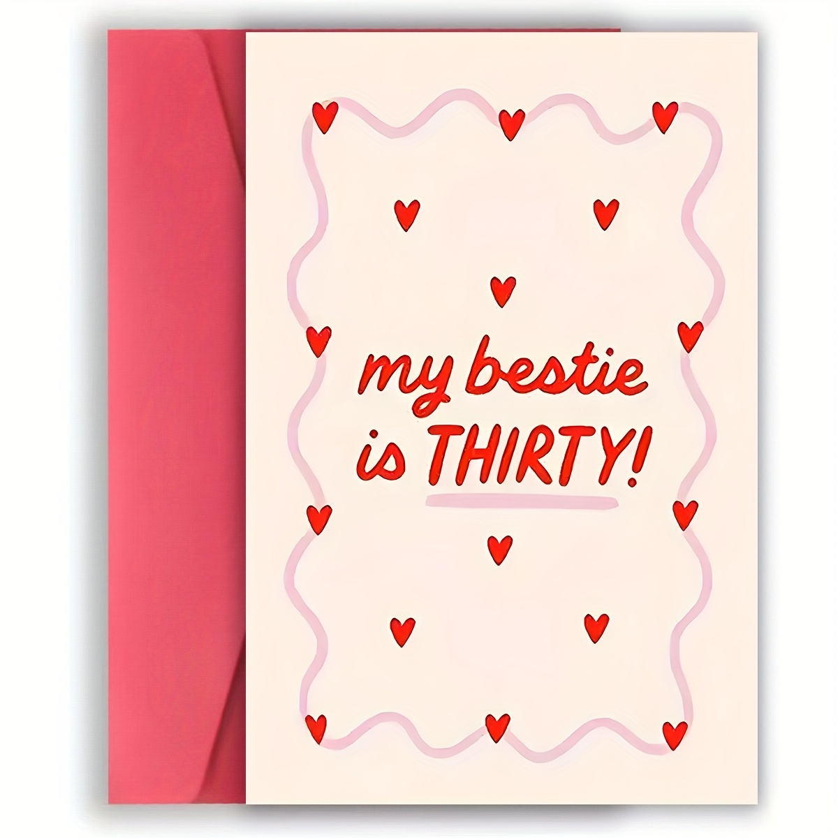 1pc 1pcs 1pc Funny 30th Birthday Card Suitable For Best Friend - " Friend Is 30" Card With Envelope, 30th Birthday Decorations, Heart Designs For 30 Years Of Friendship