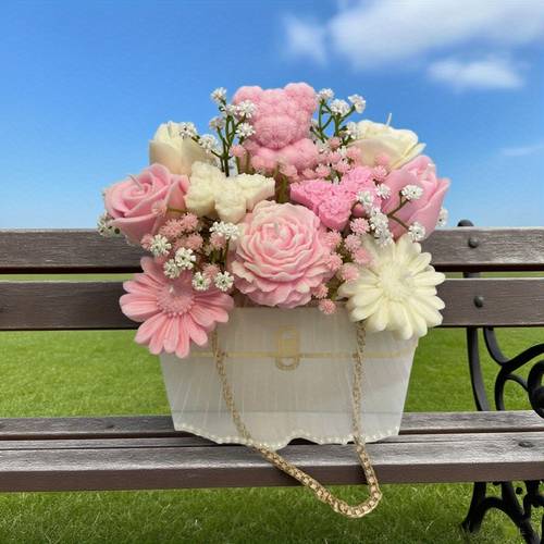 6pcs set mothers day flower candle silicone mold set creative gift decorative candles home decoration scented wax flowers for wife anniversary present
