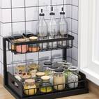 1pc pull out organizer countertop double layers spice jars storage holder household large capacity drawer type storage rack for kitchen and bathroom home organizers and storage home accessories