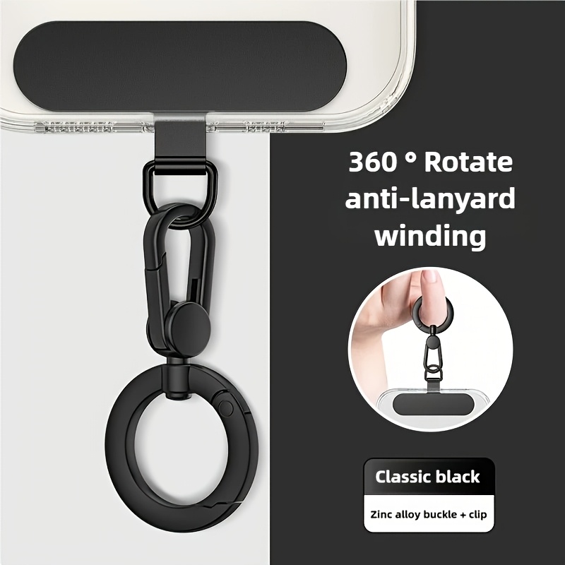 Mobile Phone Lanyard Clip Spring Ring Hook Ultra-thin Stainless Steel Gasket Fixed Connection Piece Female High- Hanging Phone Case Cover Pendant Anti-lost Patch Holiday Gift