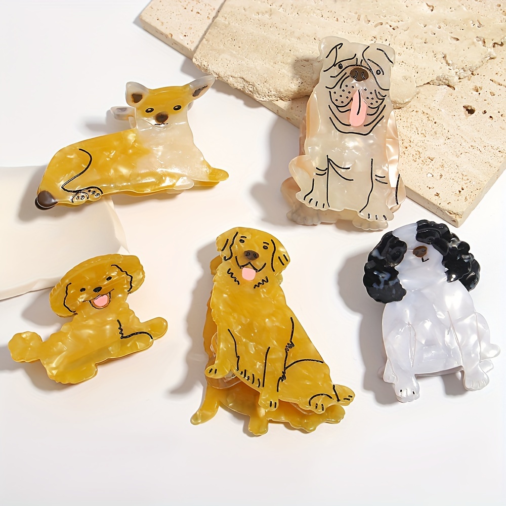 

Acrylic Cartoon Golden Retriever Dog Hair Clip Hair Grab Hair Clip Claw Accessories For Women Girls