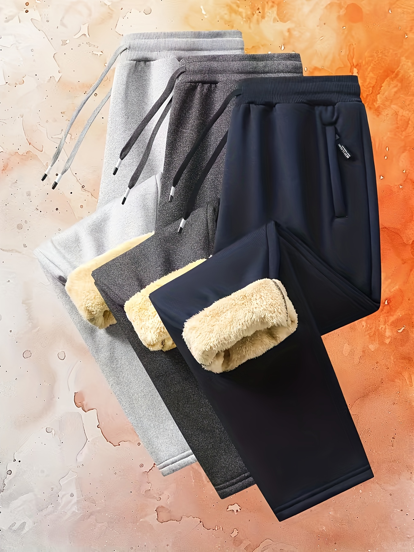 Men's Single-Piece Warm All-Zip Winter Pants