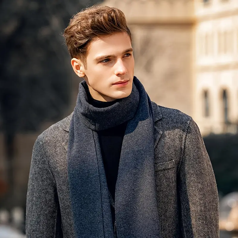 Mens Scarf Long Warm Winter Soft Fashion Pure Color All Match Skin Friendly  Cashmere Male Scarf Ideal Choice For Gifts, Free Shipping For New Users