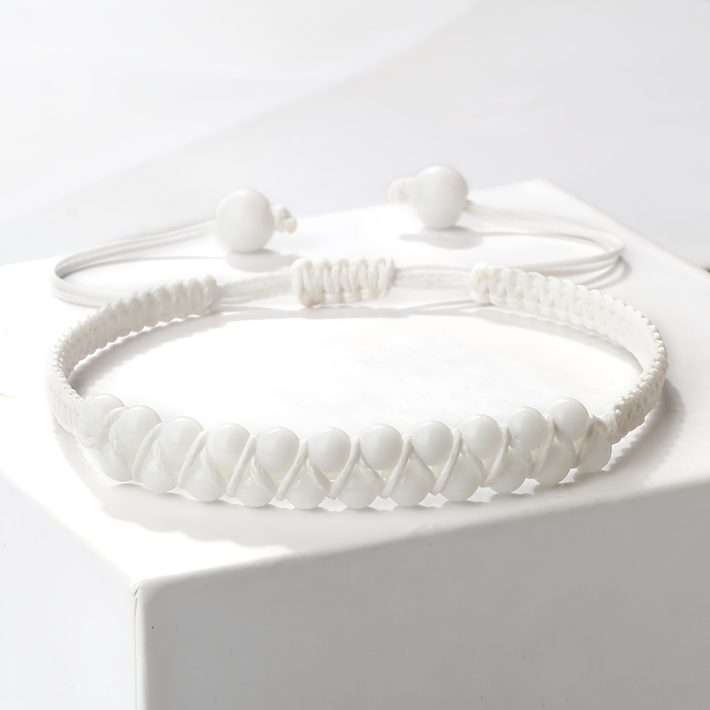 TEMU 1pc Bracelet Bohème Rétro à Perles - Bracelet d' Ajustable avec Nœud et Perles, Idéal pour un , Vacances, Cadeau Toute l'Année