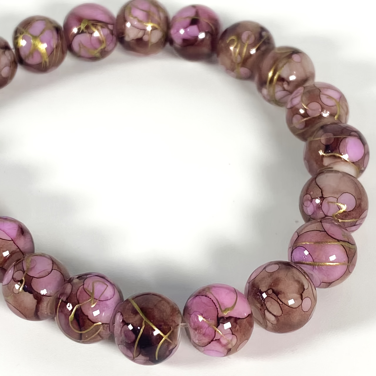 E-shop 102 Stück 8mm künstliche Kristall-Perlen, glatt, rund, in einem Gradient-Pink-Ton, luxuriöse Perlen für Bastelarbeiten, hochwertige