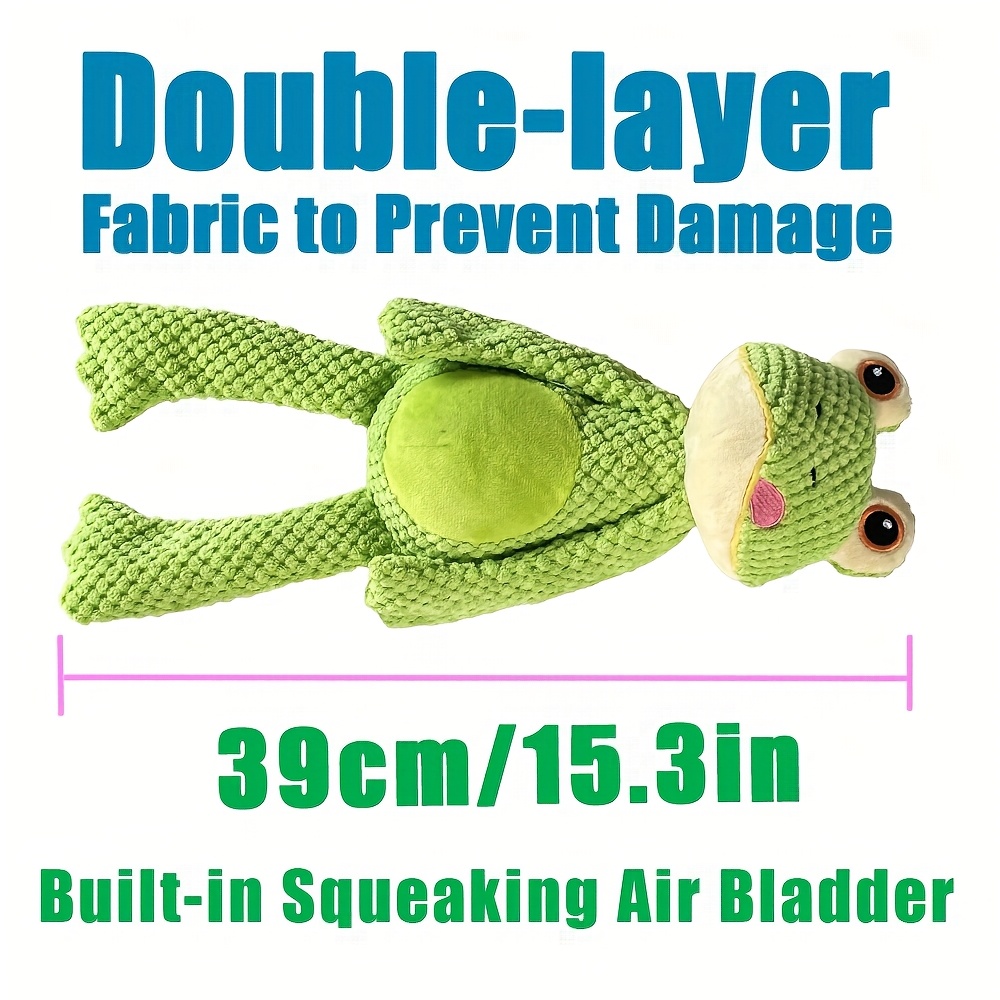 Interactive Squeaky Plush Frog Dog Toy with Chew-Resistant Design