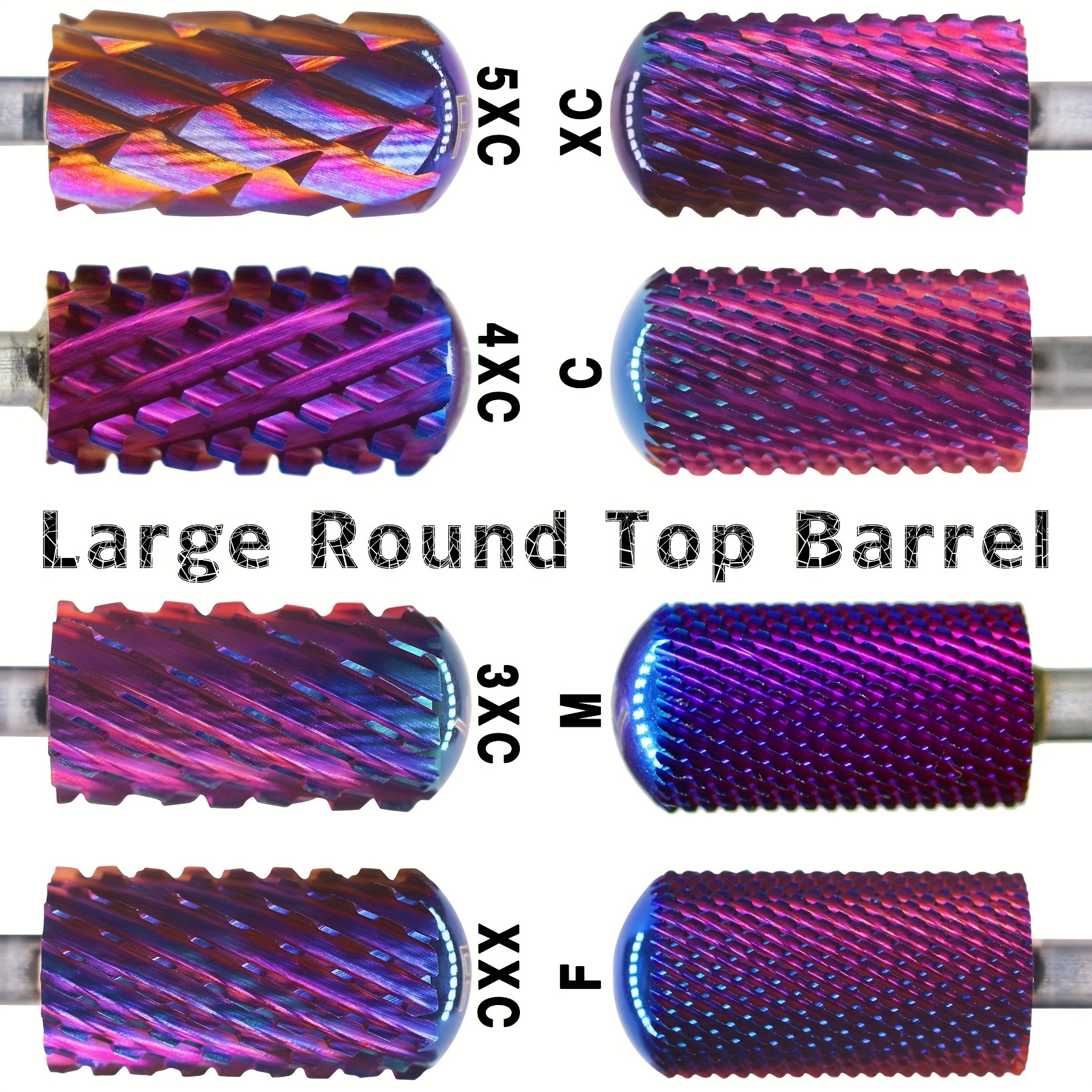 

Rolinstar Both Hand Tungsten Carbide Barrel Nail Drill Bit With Large Round Top, 6.6mm Purple, And Best Powder Remover For Nails - No Fragrance