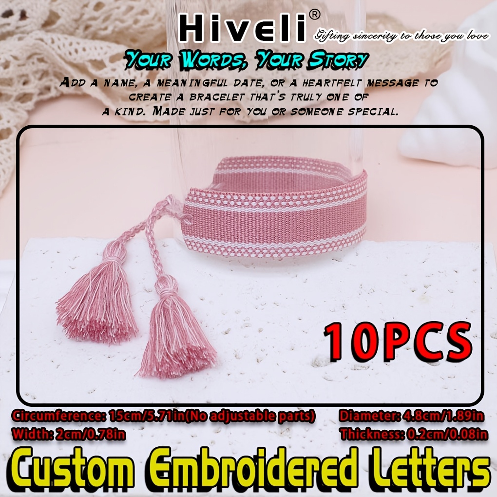 Personalized Hand-Woven Bohemian Bracelet with Double Heart