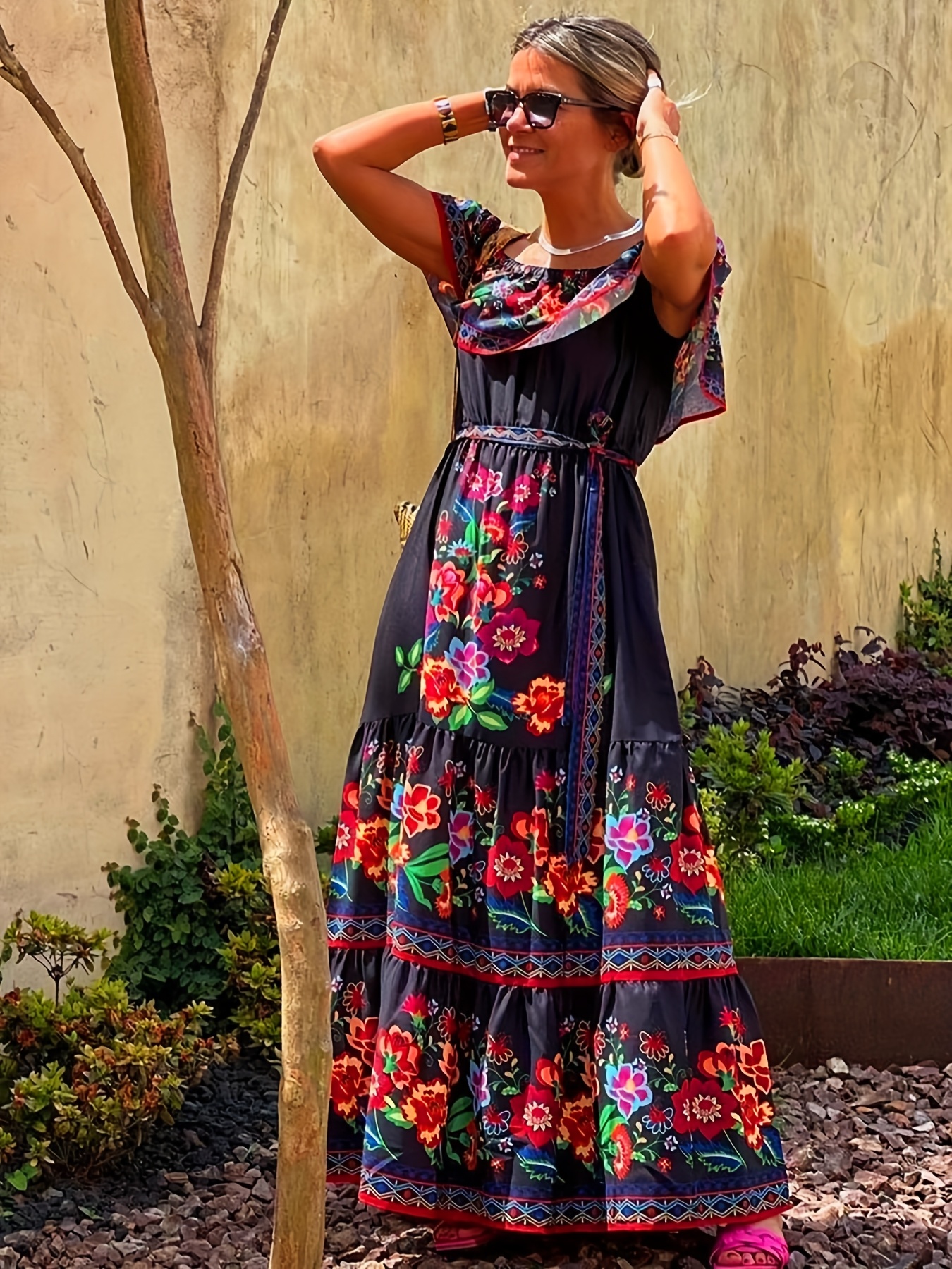 Elegant Hispanic Style Dresses Elegant Mexican Style Floral Dress