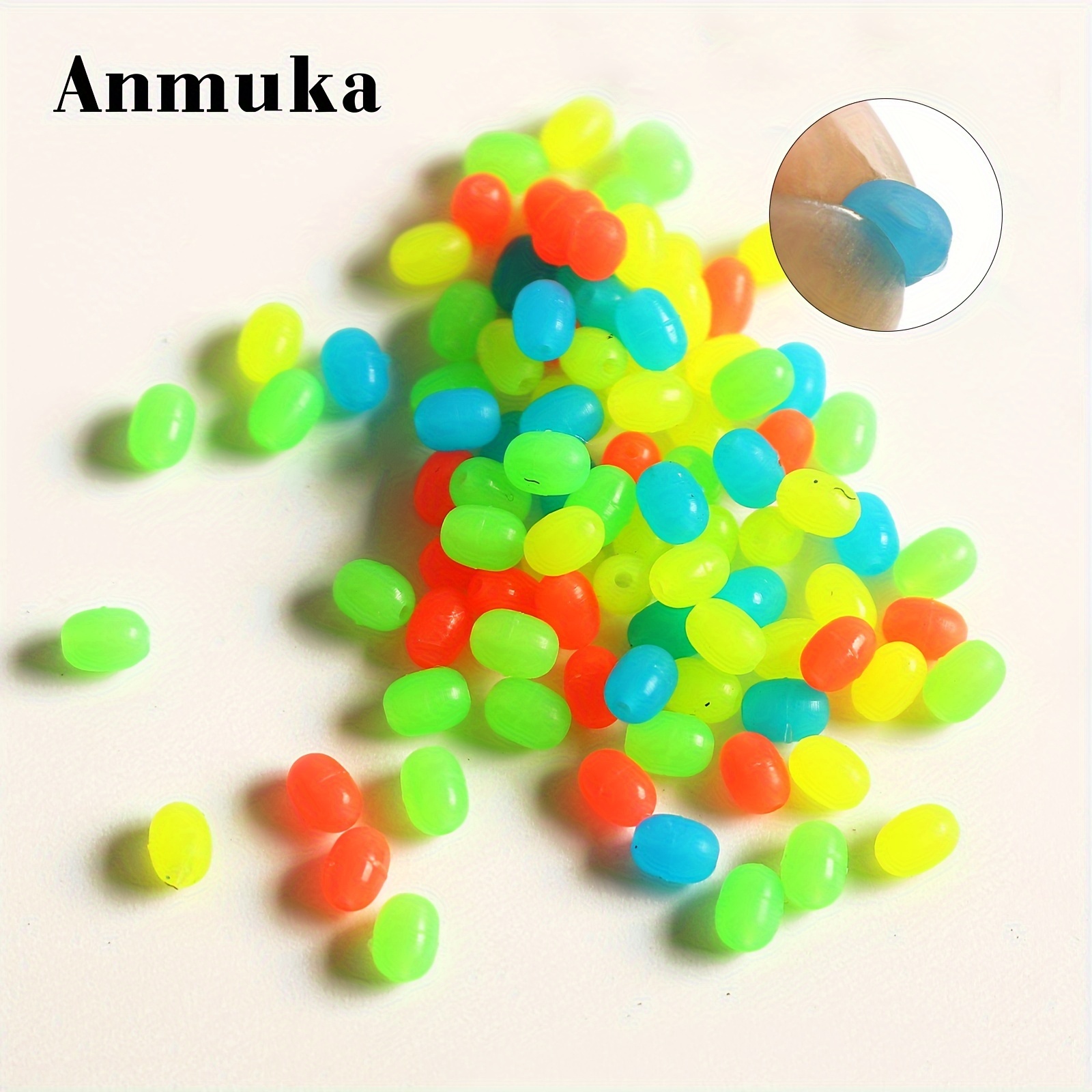 

200pcs Mixed Colors Soft Beads, Stop Beads, Sea Fishing Accessories