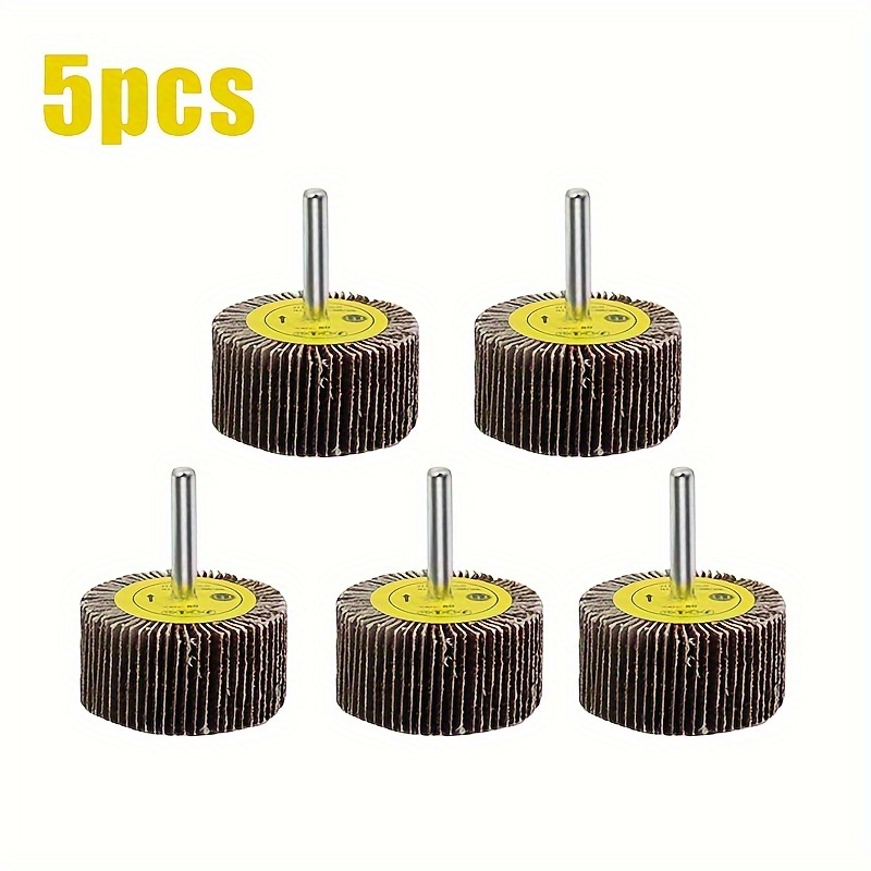 2/5/10pcs Dia 80# 6mm Accessories Rotary Tool Grinding Buffing Sandpaper Flap Wheel Head With For Rotary Mini Drill