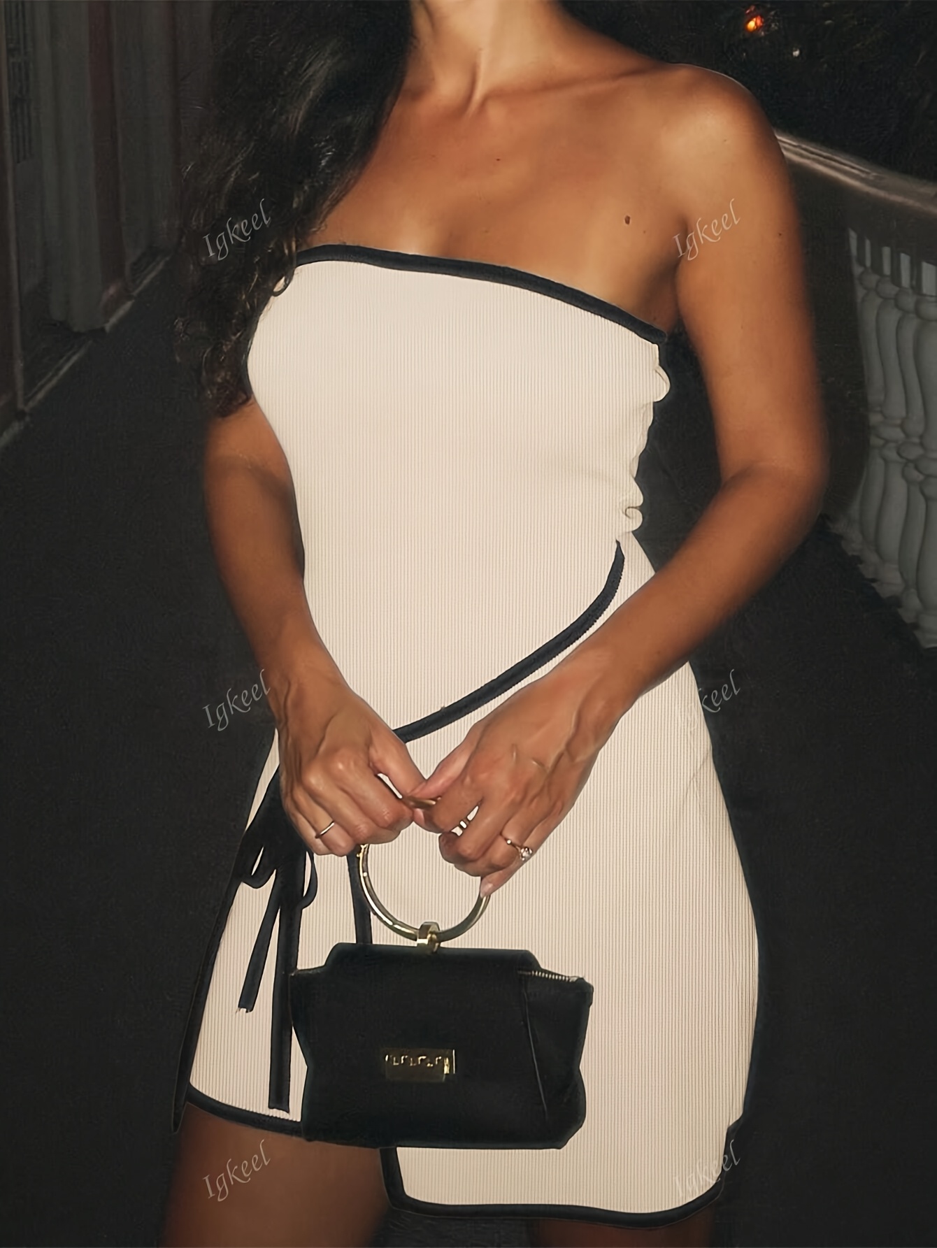 womens striped mini dress tie waist detail sleeveless ribbed