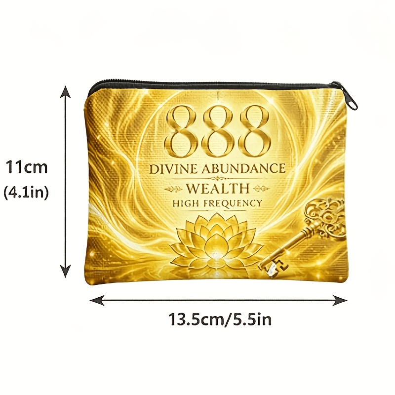 TEMU 1 dorado de , con cierre de cremallera, bolsa portátil para monedas, efectivo, llaves, tarjetas, auriculares y artículos pequeños