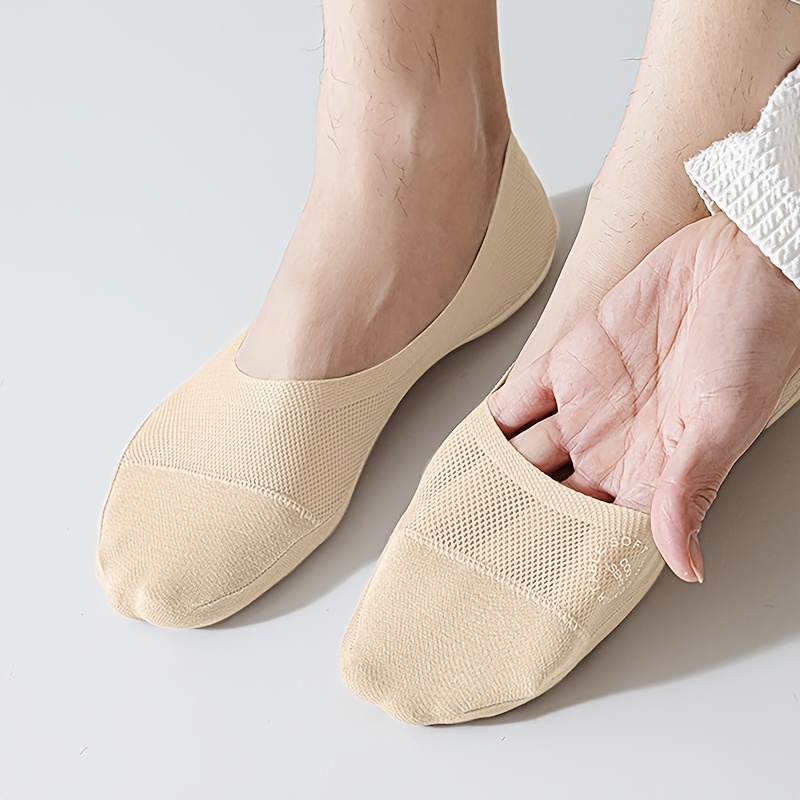 4 Pairs of Summer Thin Men'S Invisible Socks with The Letter 'NCDATE', Comfortable, Skin-Friendly, Soft, Elastic, Breathable, And Moisture-Wicking. Featuring a Hollow Mesh Design, They Are Lightweight, Non-Slip, Sweat-Resistant