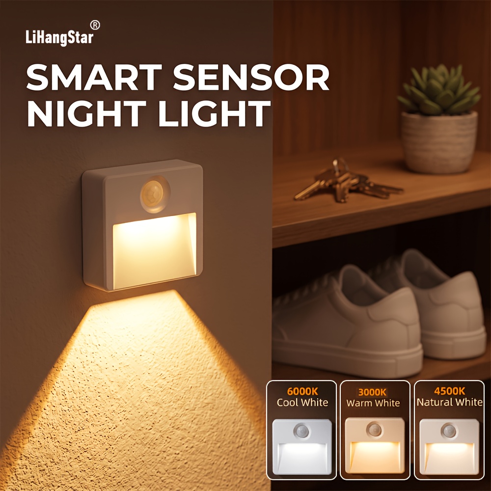 TEMU -sensing Night Light, Usb Rechargeable Wall Lamp, 3-color-temperature Dimmable Cabinet Light, Automatic , Magnetic Wall-mounted Lamp, No-drill