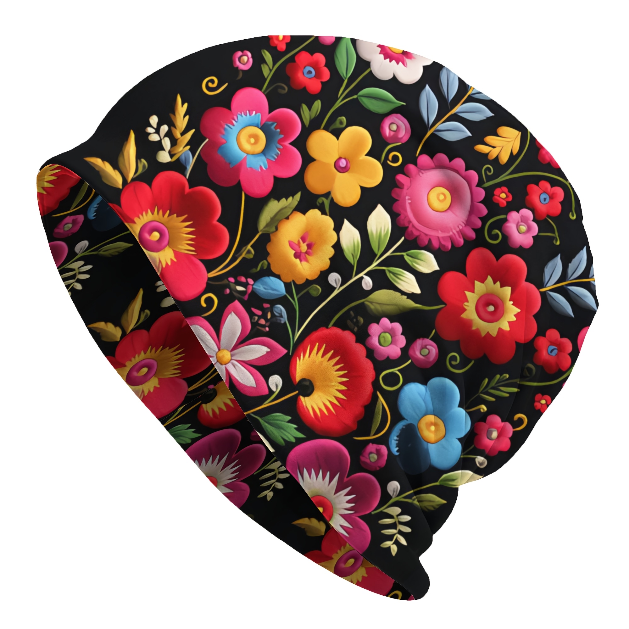 TEMU Gorro de Flores No Geométrico Otoño, Turbante Deportivo Transpirable para Fitness, Calentador para Correr con Diseño de Impresión 2D