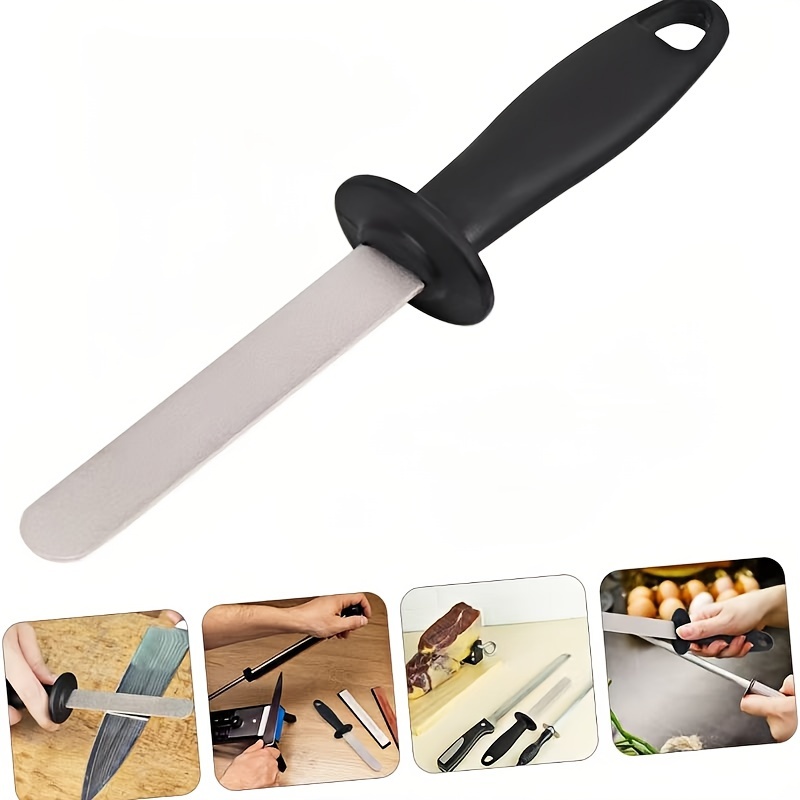 

1pc Double-sided Handheld Kitchen Knife Tool Diamond Knife Sharpener Cutting Tool Sharpening Kitchen Accessories (coarse 150/320)/ ( 400/1000) Grit