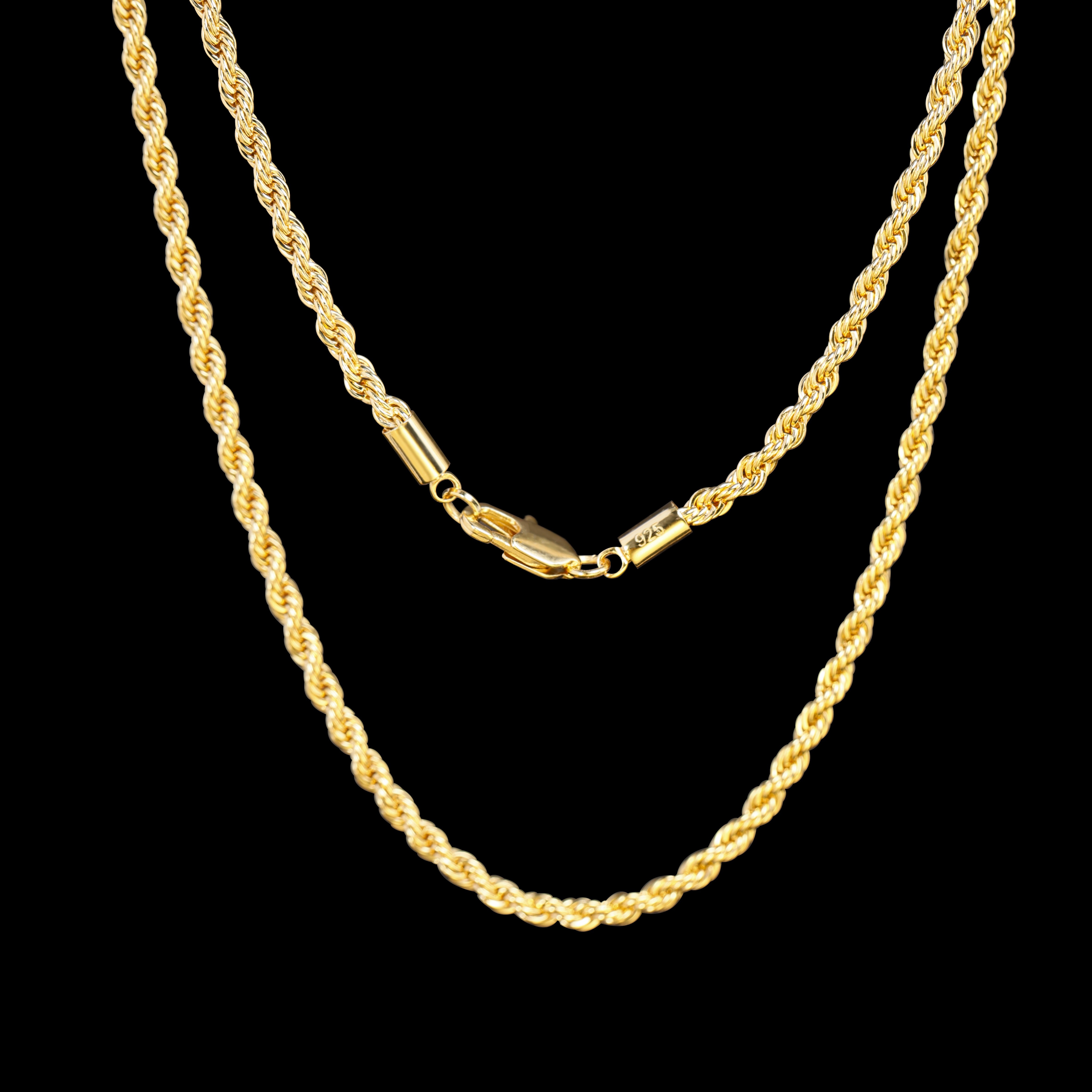 

925 Silver 14k Gold-plated 24in Twist Simple Necklace Fashion Simple Hundred Hemp Rope Plain Necklace Memorial Day Gift Birthday Gift Comes With A Beautiful Gift Box