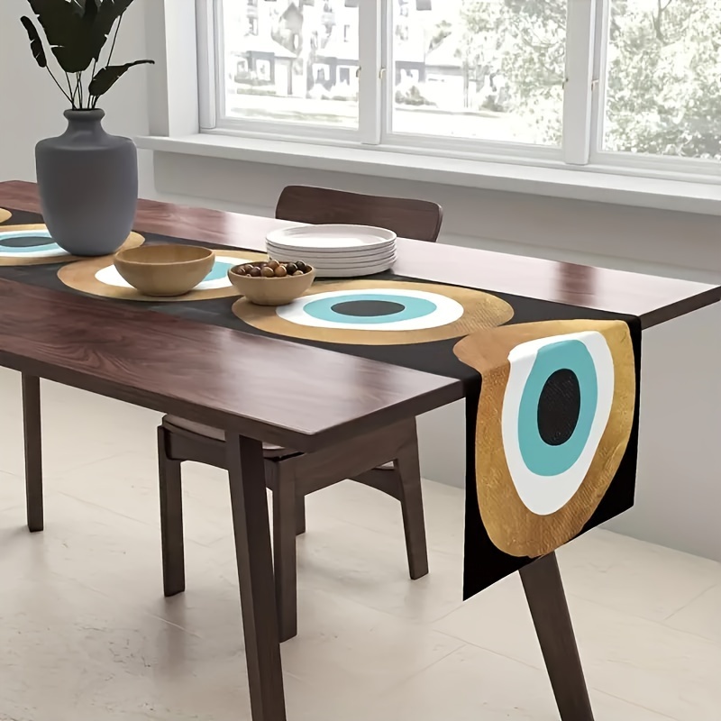 

1pc, Bohemian Evil Eye Table Flag, Suitable For Dining And Living Room , Suitable For Family Events And Celebrations