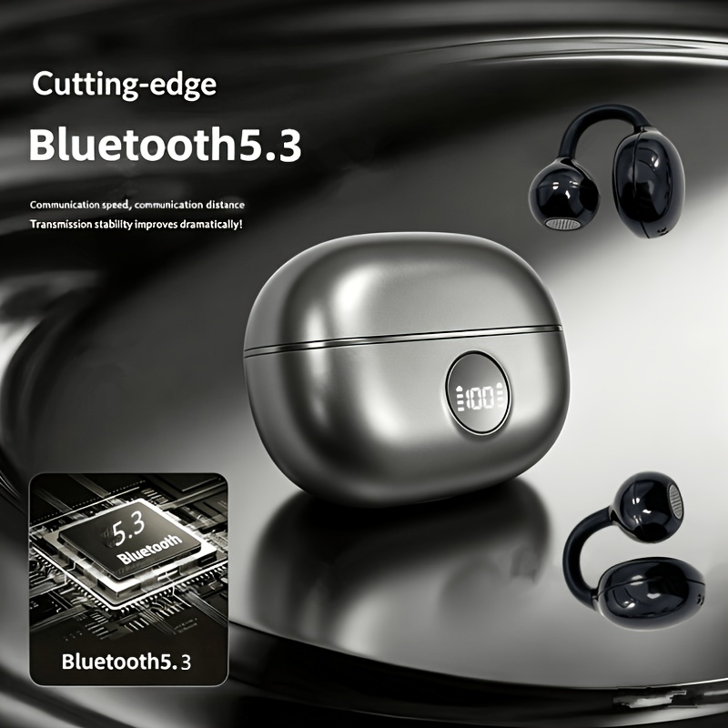 item picture 1pc   clip on bluetooth earbuds open ear air conduction non in ear designed for sports and running ultra long   large capacity high   clear calls comfortable for long wear   wireless bluetooth