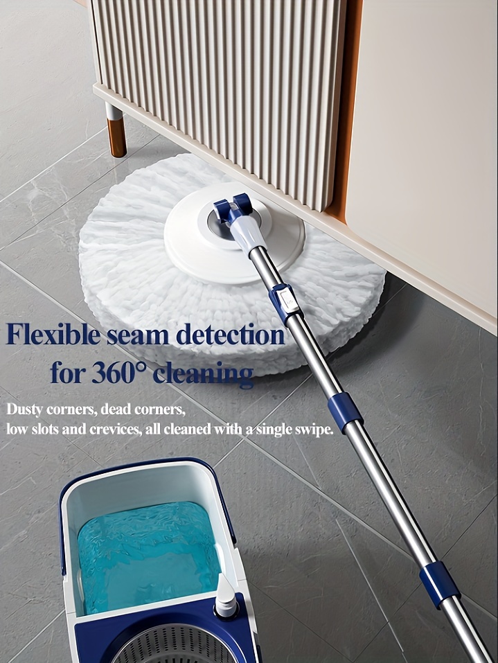 easy   spin mop and bucket set with 2 4 reusable pads self  ing wet dry use for hardwood laminate   for home   cleaning for return school details 8