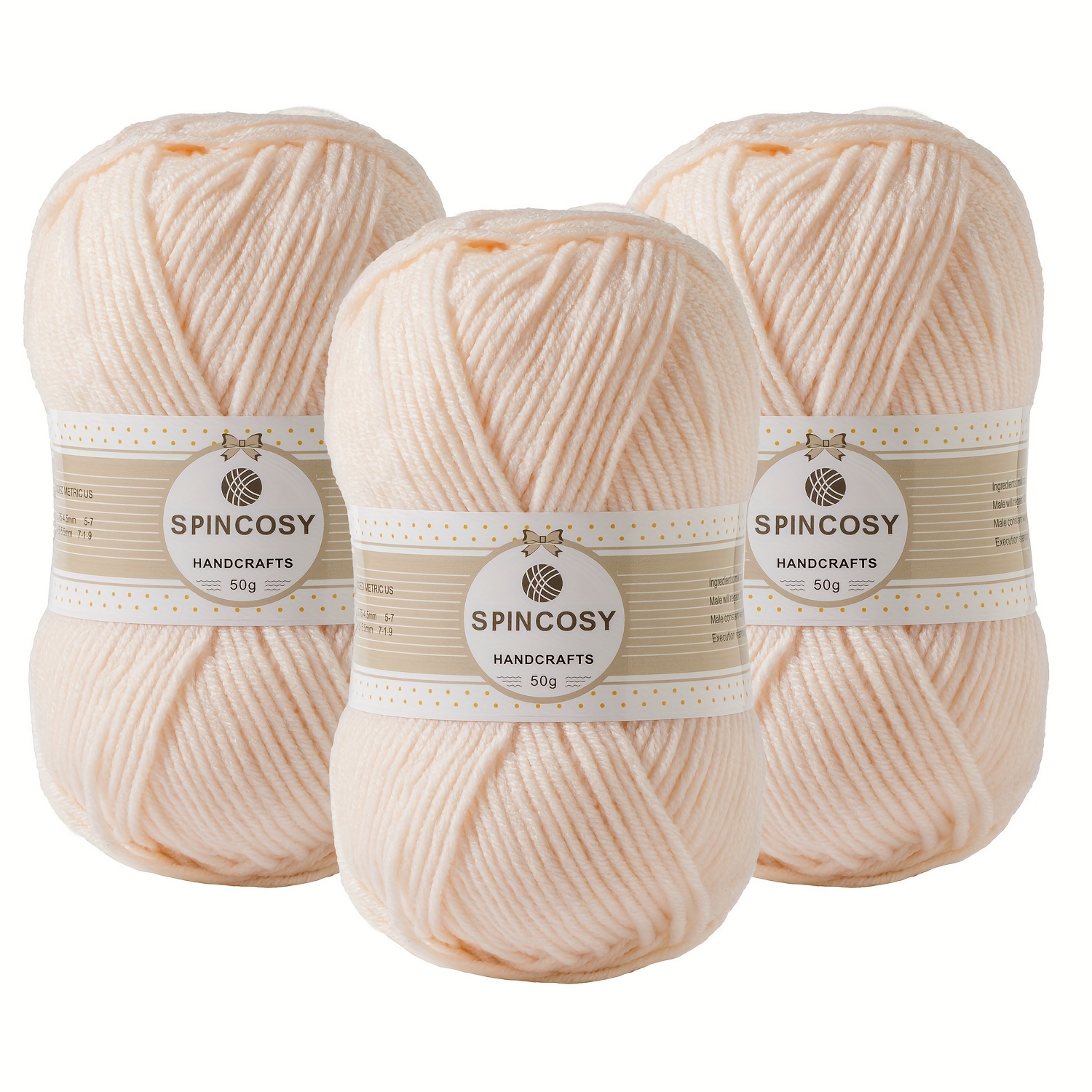 

Spincosy Soft Acrylic Yarn 3pcs - Vibrant & Neutral Colors For Diy Knitting And Crocheting, Perfect For Scarves, Hats, Gloves, Blankets - 5.3oz/426yds Total