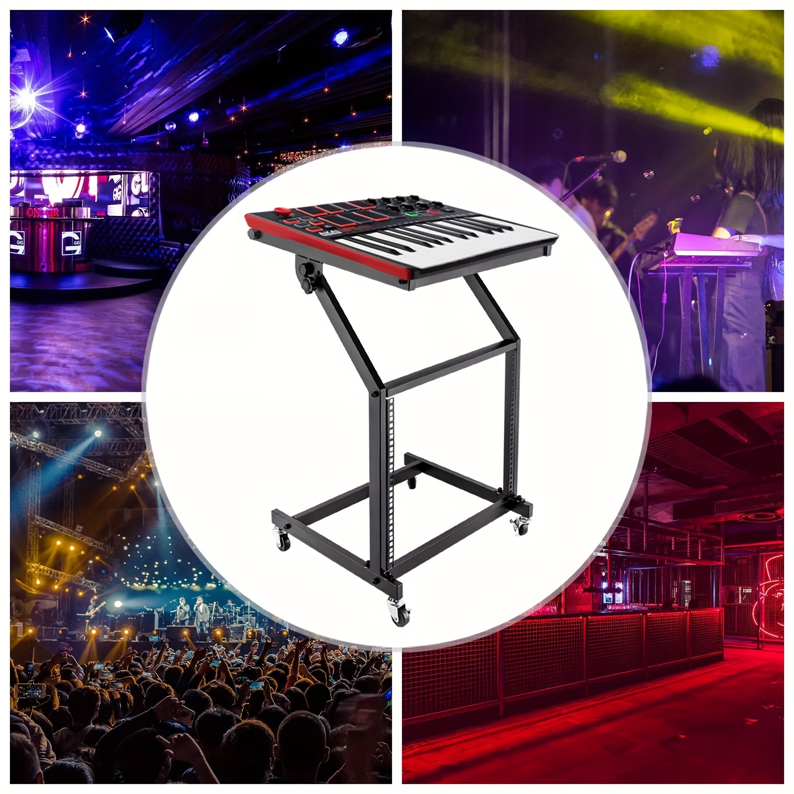 

Pro 9u Dj Mixer Stand Rack Mount Stage Cart Music Equipment Studio Party Show Us