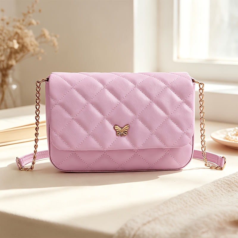 TEMU 1pc Fashionable Small Square Bag, Versatile Single-shoulder Crossbody Light Luxury Commuter Chain Bag