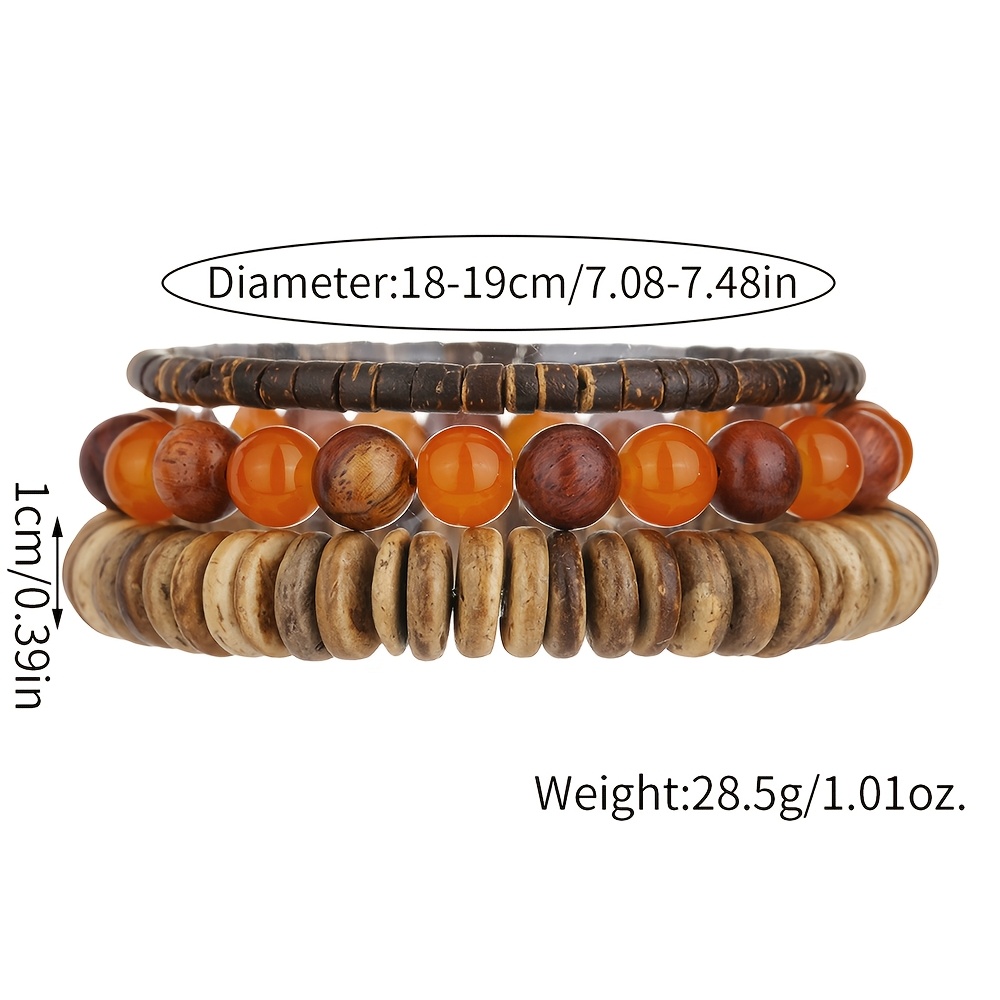 Multi-Layer Stackable Coconut Shell Bracelet Set