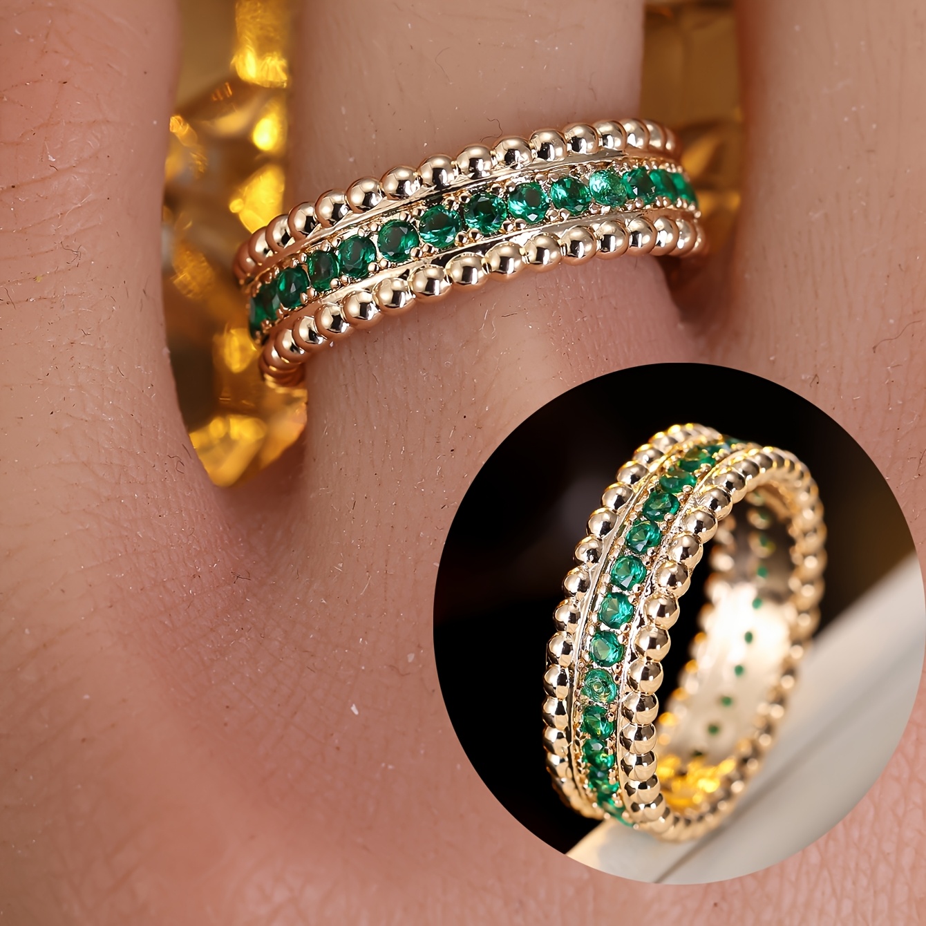 French-Style Vintage Exquisite Ball-Edge Design Ring