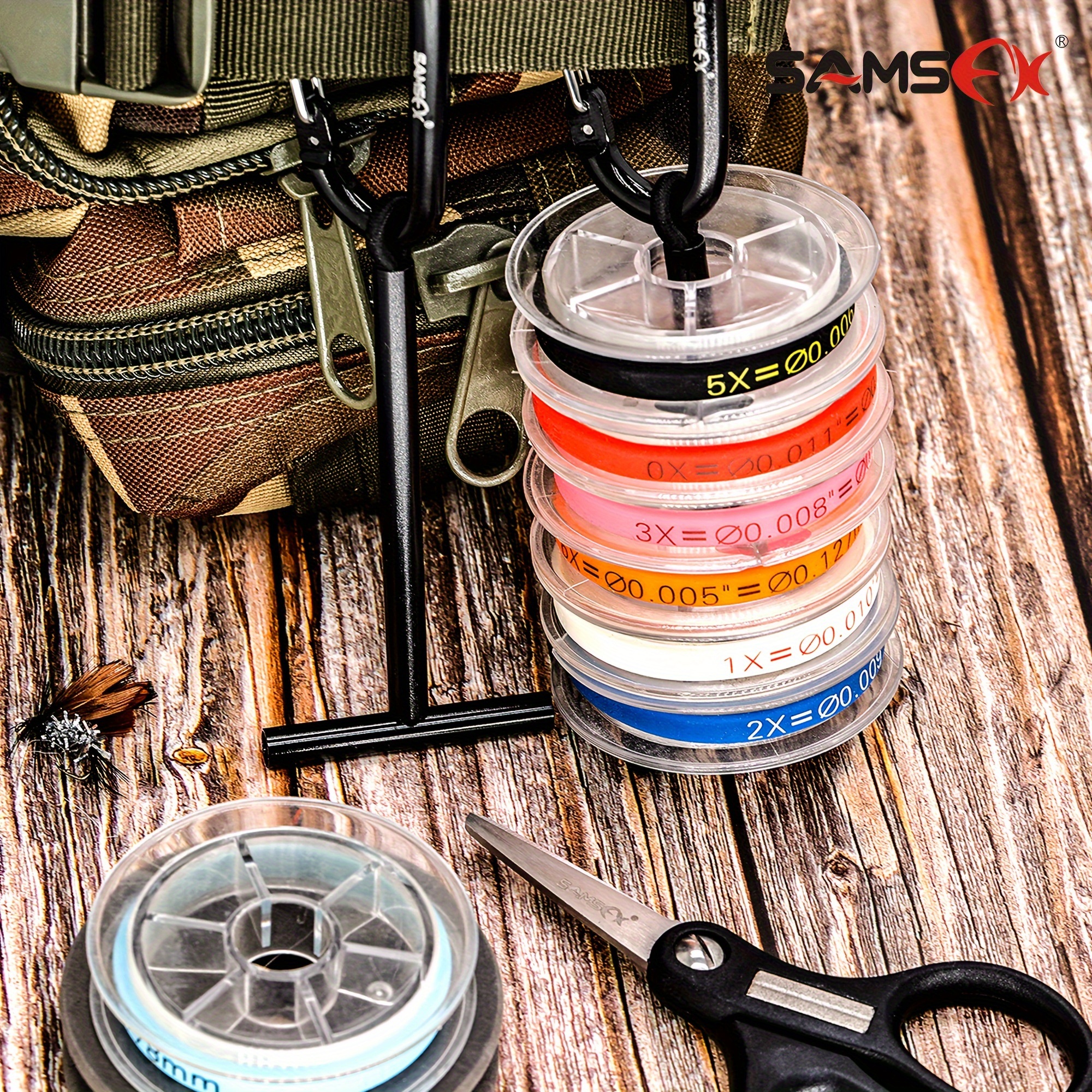 2pcs/set SAMSFX Fishing Tippet Holders With Carabiner Clip, Fly Fishing  Tackle, Portable Tippet Line Organizer, Angler Tippet Spool Holder