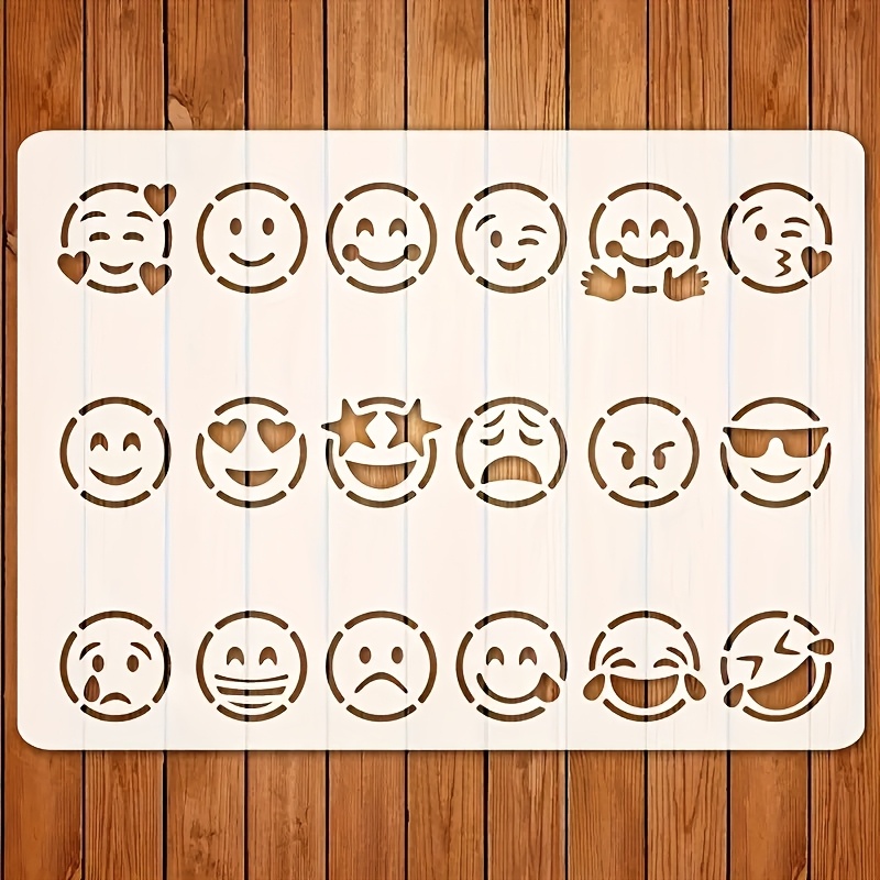Emotion Theme Painting Stencils - A4 Size Washable Reusable Plastic Templates, Includes 4 Basic : Happy/sad/angry/ For Diy Scrapbooking/emotional Card Making/home Art Projects