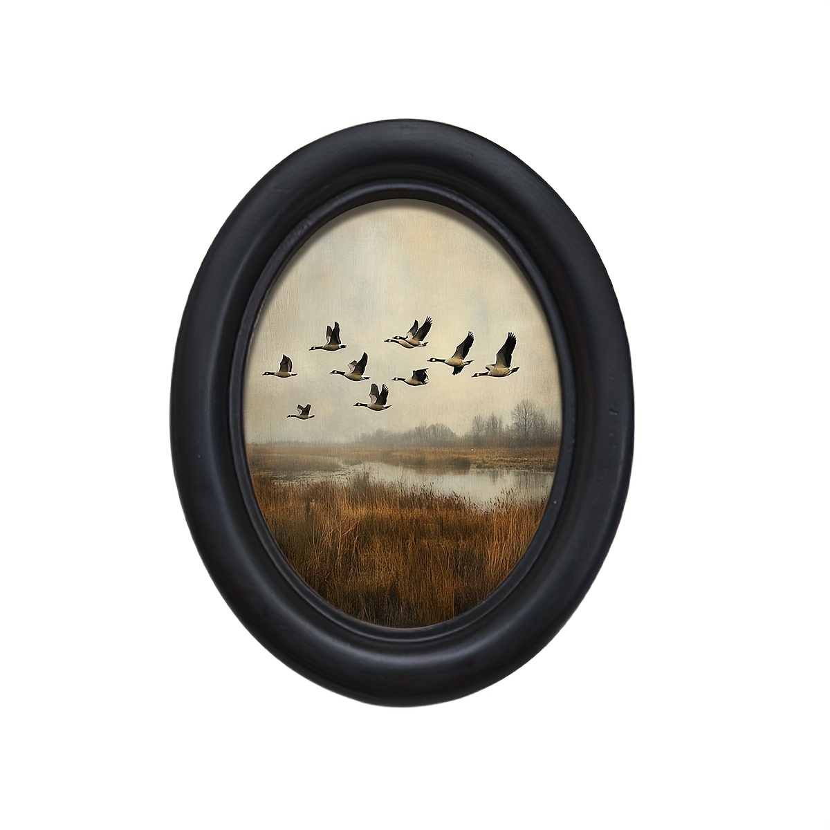 TEMU 1pc Oval Retro Picture Frame, Depicting 18th Century Pattern (4.16 X 5.25 Inches), Made With Hand Transfer Printing, Suitable For Decorating
