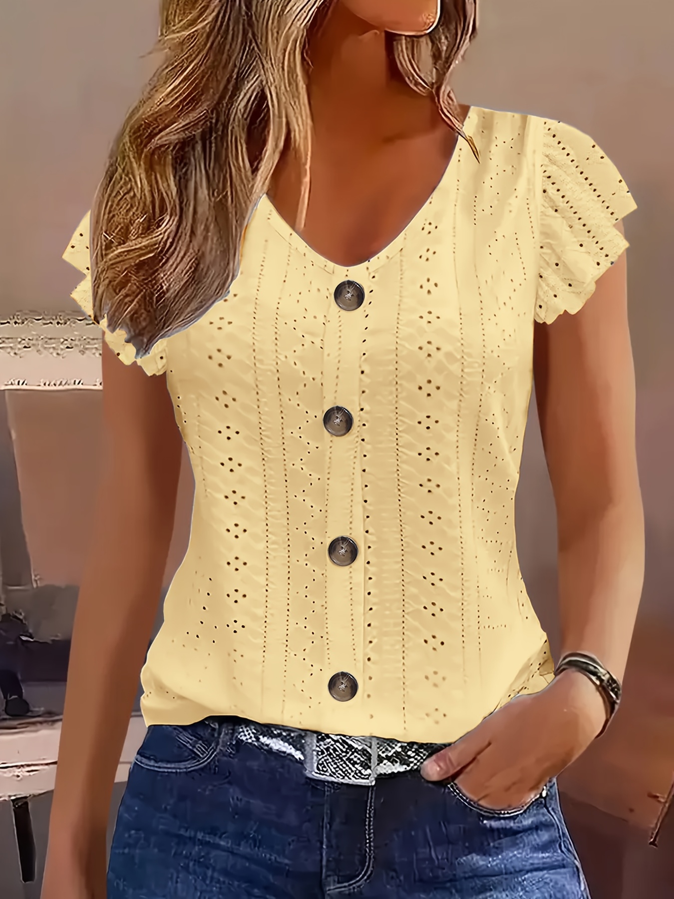stylish and elegant summer new arrival comfortable breathable solid color semi sheer round   hem half sleeve womens top t shirt