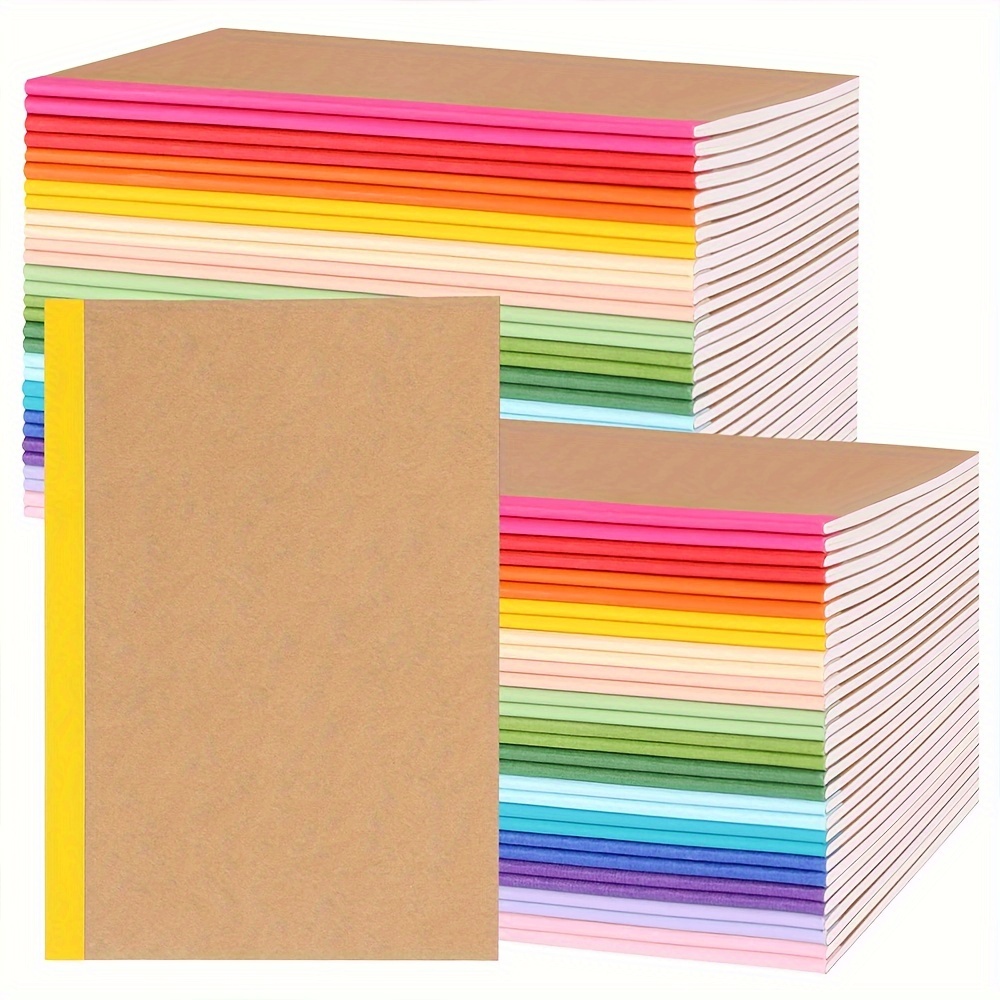 

Superlele 60 Pack A5 Kraft Notebooks, Notebook Bulk, Notebooks Lined Journal Bulk, 15 Colors With Rainbow , 60 Pages For Office Supplies, 5.5x8.3 Inches, Christmas Gift