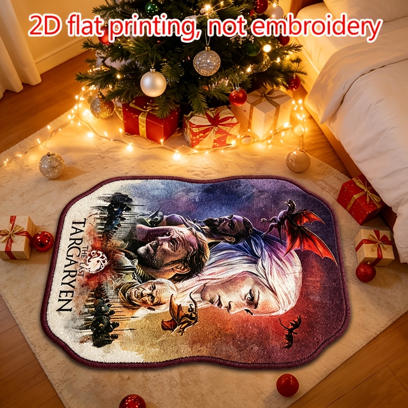 artikel foto 2D Platte Warner Bros. Polyester Vezel Mat, 2D Plat Ontwerp, Game of Thrones Design Stijl, Zacht Indoor Tapijt voor Huisdecoratie, Zachte Polyester Mat, Ideaal Cadeau, Leuk Ontwerp, Irregulair Vormige Mat, Warner Bros. Deurmat, Badkamer Decor