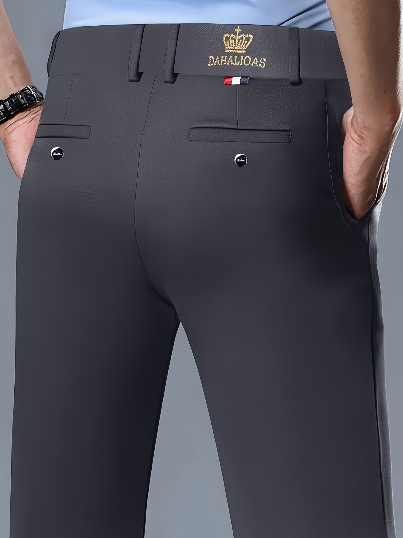 3pcs High-Elastic Men'S Business Casual Suit Pants, All-Season Wear, Wrinkle-Resistant, No Ironing Required, Professional Style, Classic Style, High-Quality Craftsmanship, Fashionable Men'S Clothing, Machine Washable
