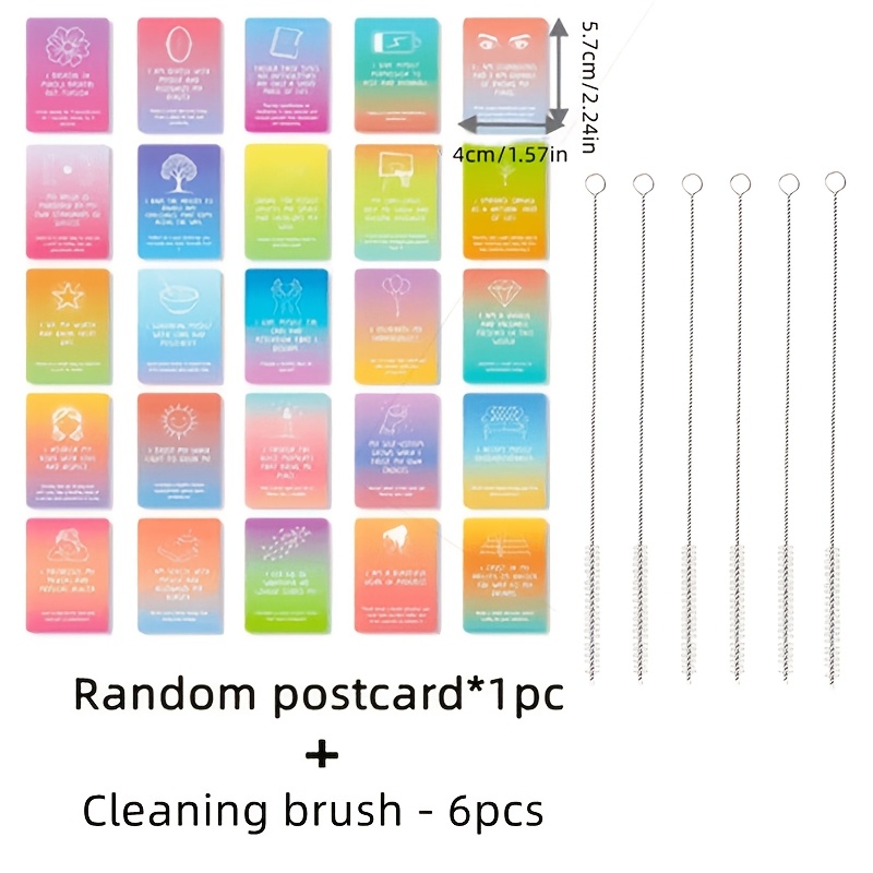 TEMU 6pcs 7.87-inch Straw Cleaning Brushes, Reusable Extra-long Straw Cleaners, Suitable For Straw Cups, Water Bottles, And Tube Straws, Household