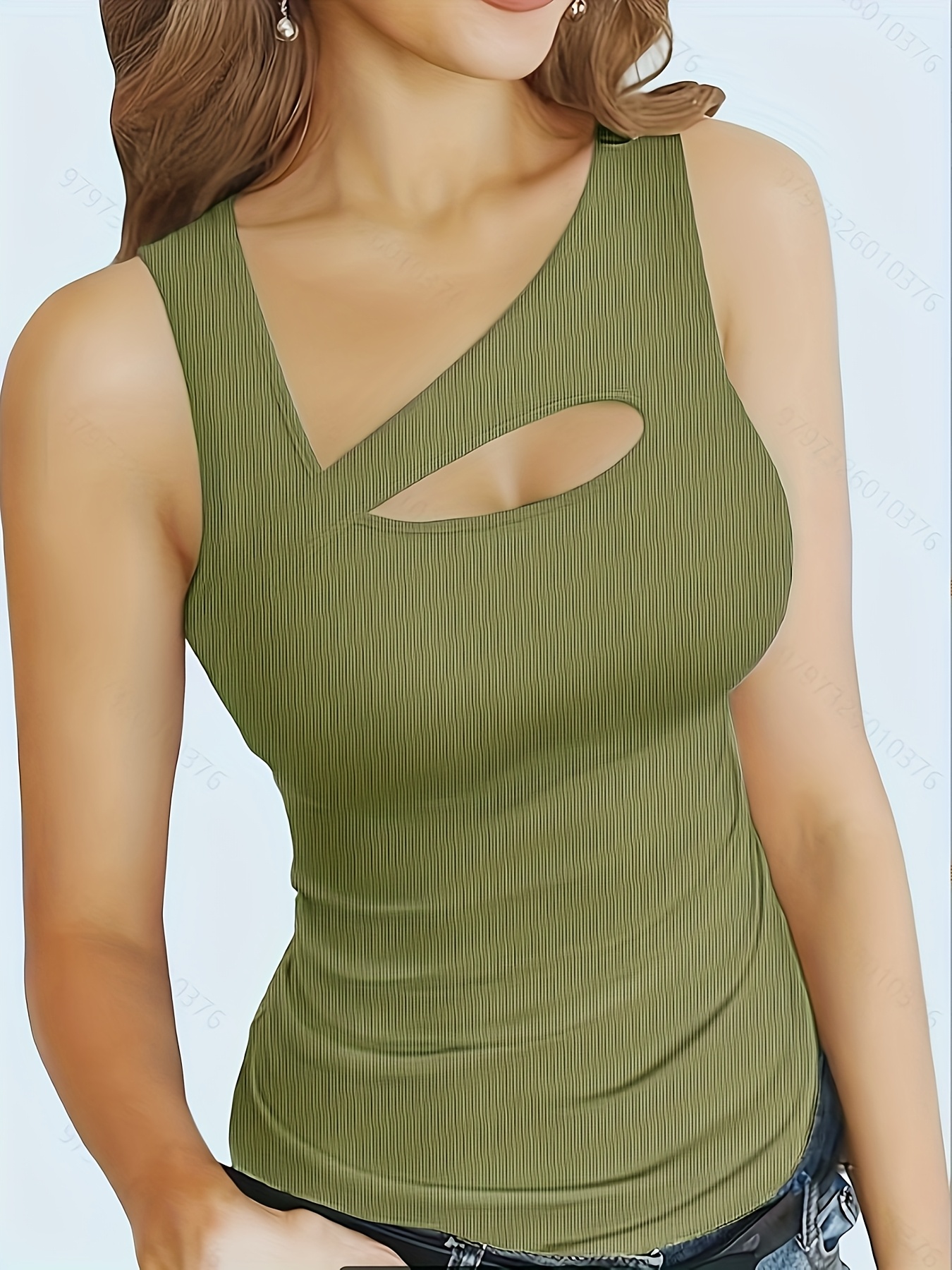 green shirt olive green tank top outfit