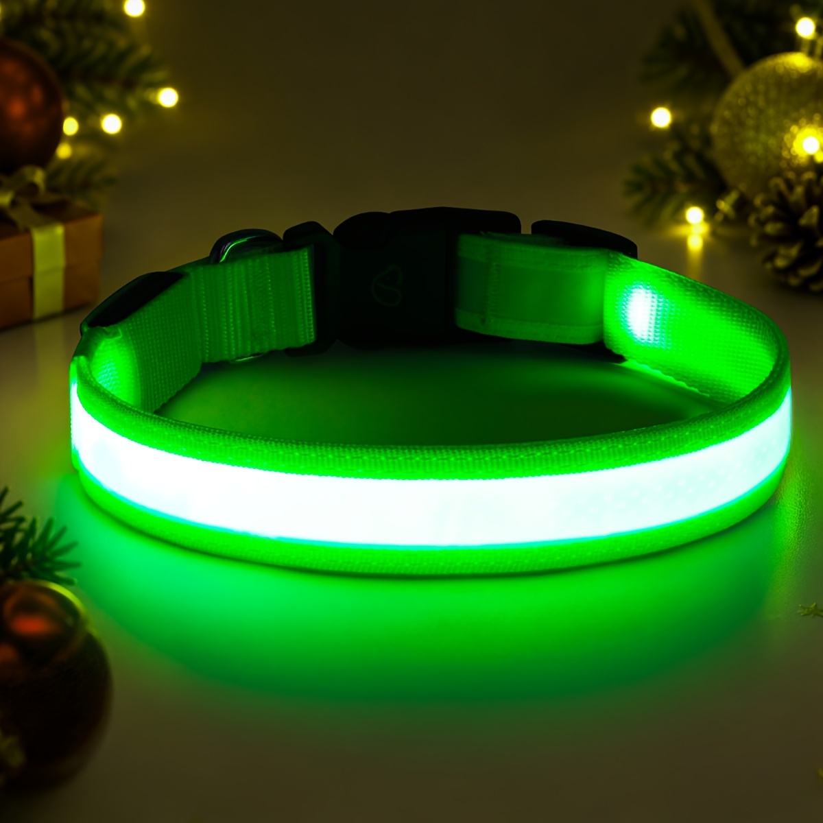 TEMU NEUES TPU LED Hundehalsband, USB Wiederaufladbare Leuchtende Hundehalsbandleuchten, Verstellbares Bequemes Weiches TPU Sicherheits-Hundehalsband
