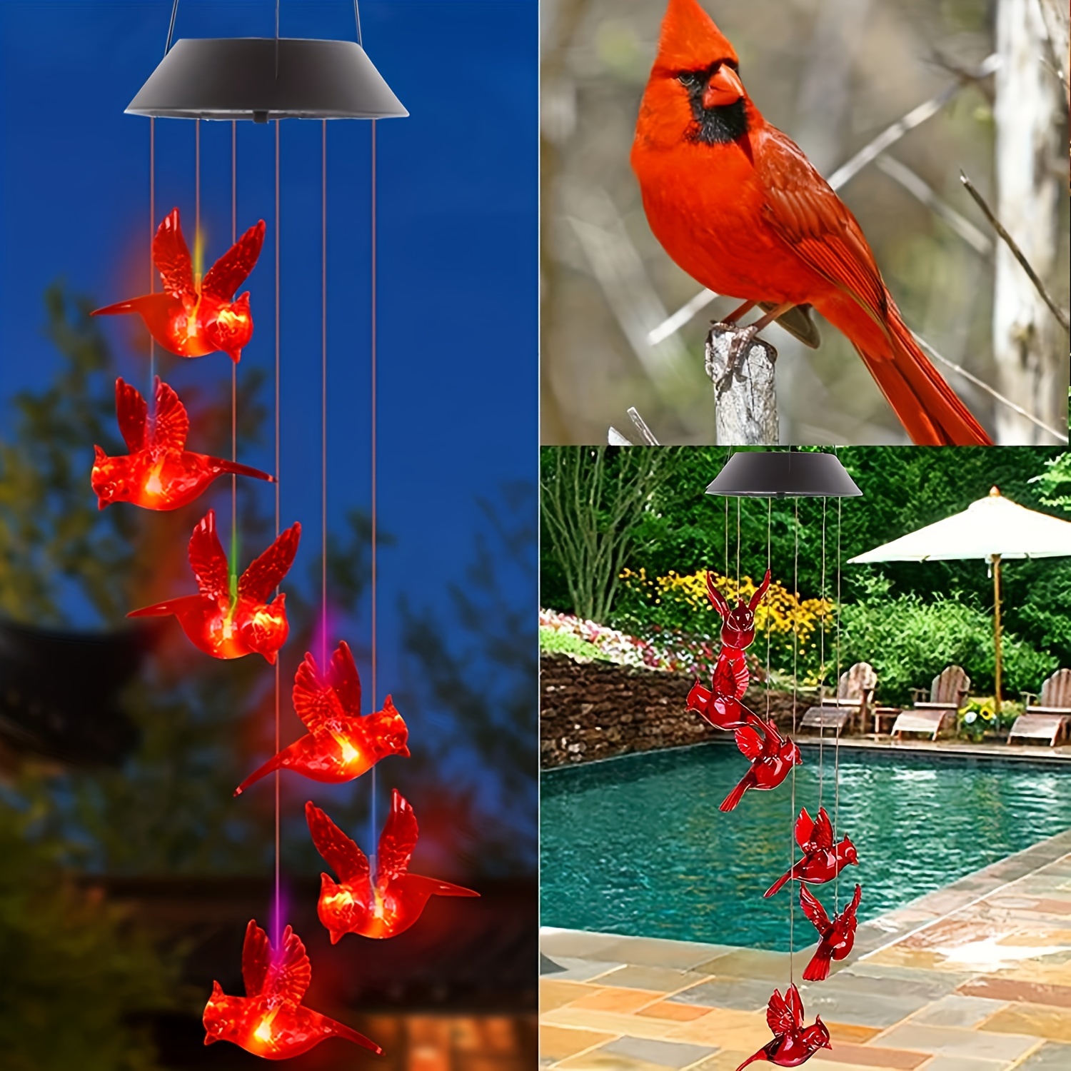 

1pc Outdoor Solar Wind Chime Lights, Outdoor Decorative Solar Wind Chimes, Park Decorative Chandelier For Yard