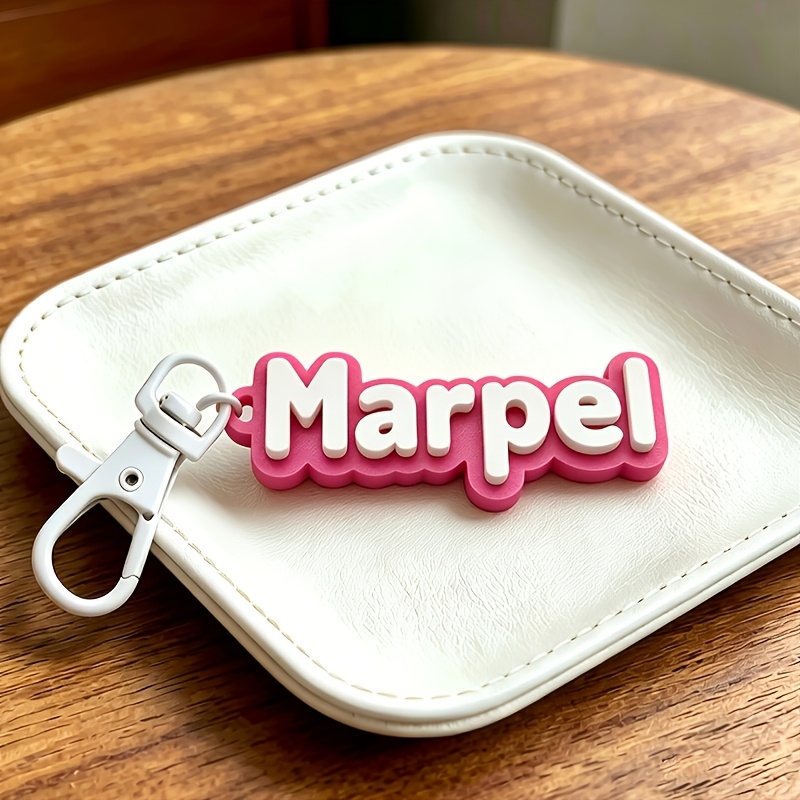 TEMU 1pc Custom Personalized Name & Initial Keychain, Key Ring, Tag For Luggage, Gym Bags, Shoulder Bags, Accessory For Water Bottles, Cups, Lunch