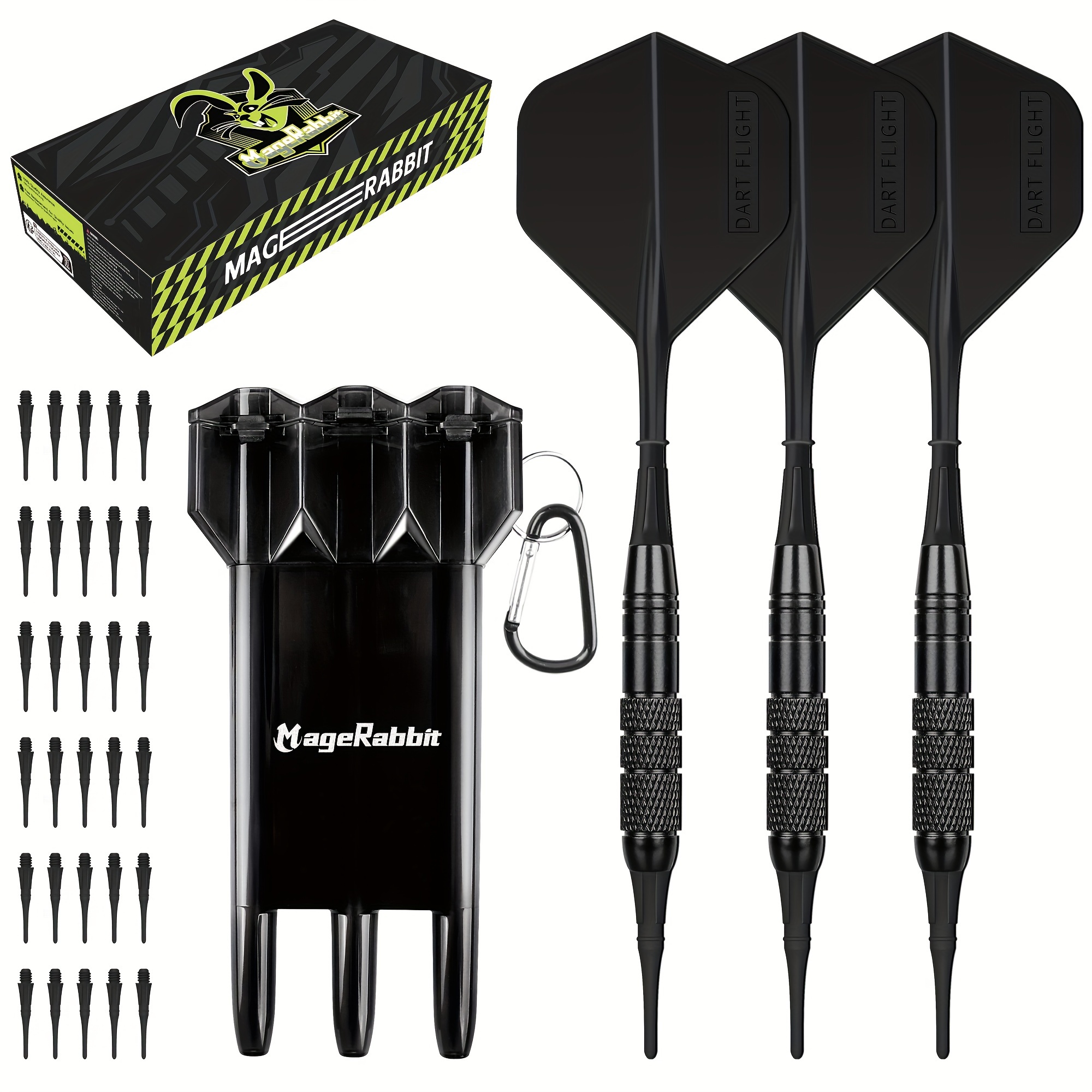 Image of Magerabbit Premium Darts Collection - Professional Darts, 3pcs Of 18g Copper Barrels, Molded Flights, High-quality Lippoint - Dart Points, Including A Dart Case