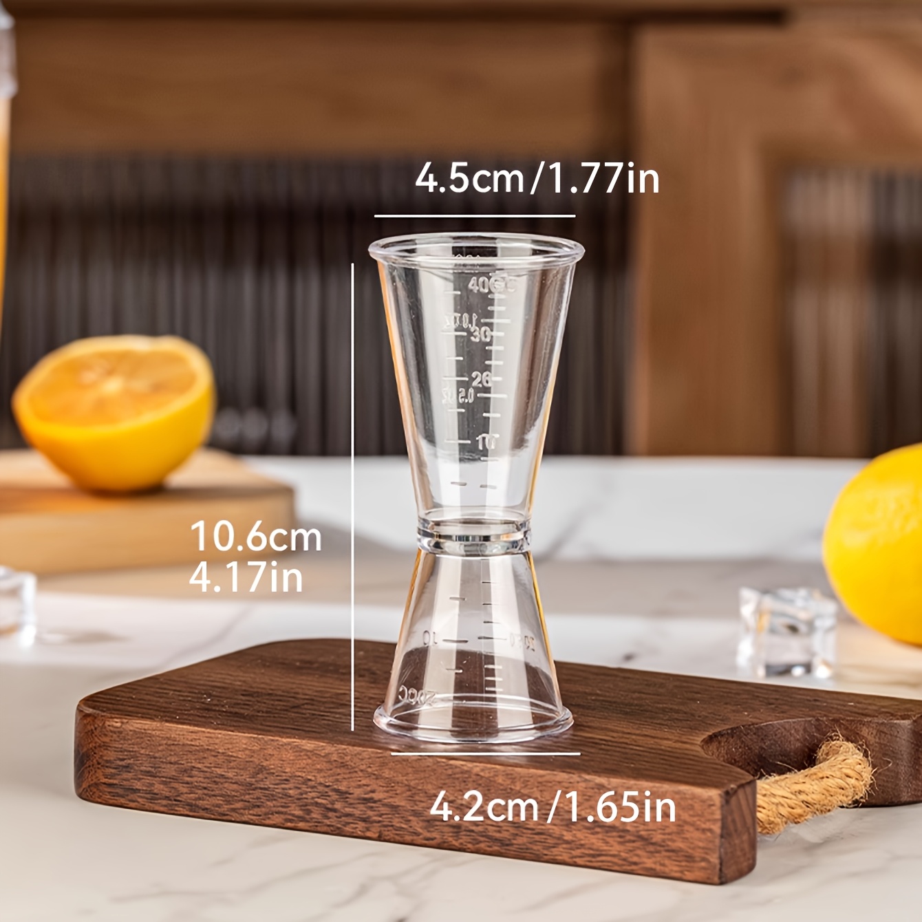 1 Professional Measuring Cup With Graduations | -grade Plastic, 20/40 Ml Scales, Heavy-duty For Bartenders, Precise Oz And Ml Beverage Measurement