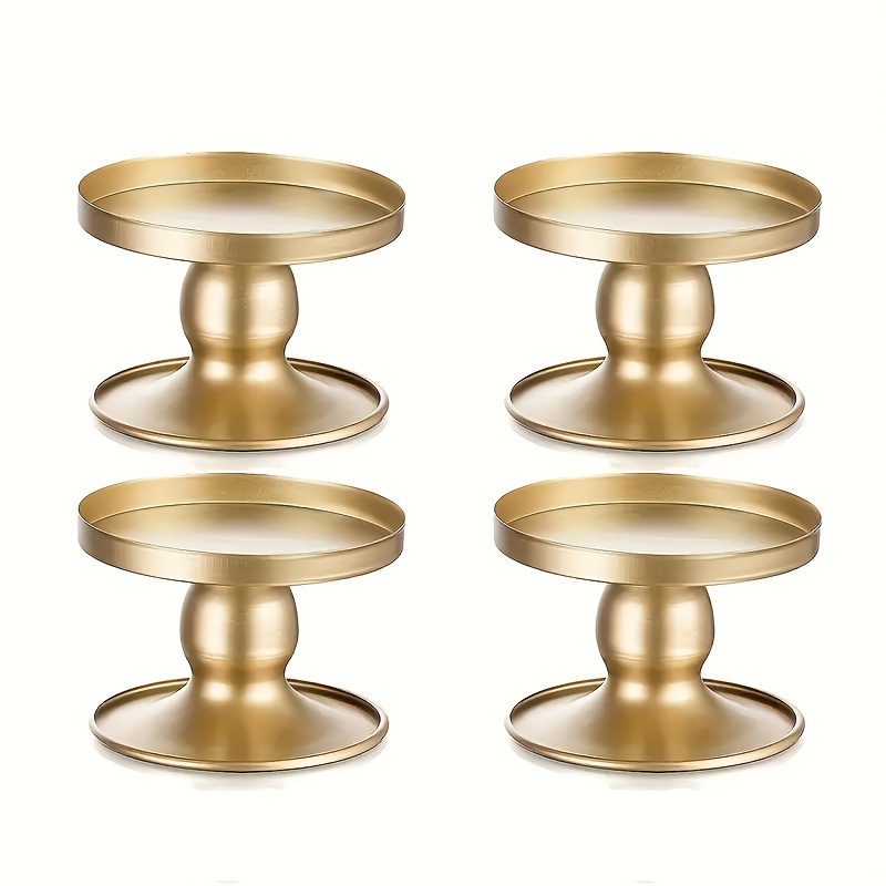 E-shop 4 Kerzenständer aus Schmiedeeisen, geeignet für 2 verschiedene Arten von Kerzen, Spitzkerzenhalter, kleine Metallkerzenständer für Hochzeiten,