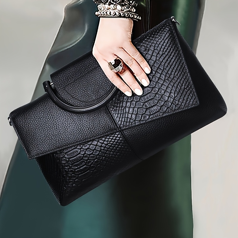Image of European And American Women's Crocodile Pattern Handbag, Elegant Evening Handbag, Women's Shoulder Bag, Crossbody Bag. Very Suitable For Daily Use And Formal Occasions